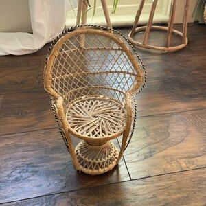 Mini boho wicker chair decor